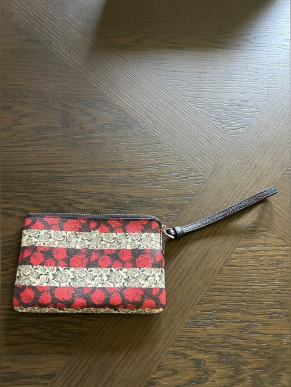 Coach Americana Floral Striped Corner ZipWristlet FULL INCLUSION NWT